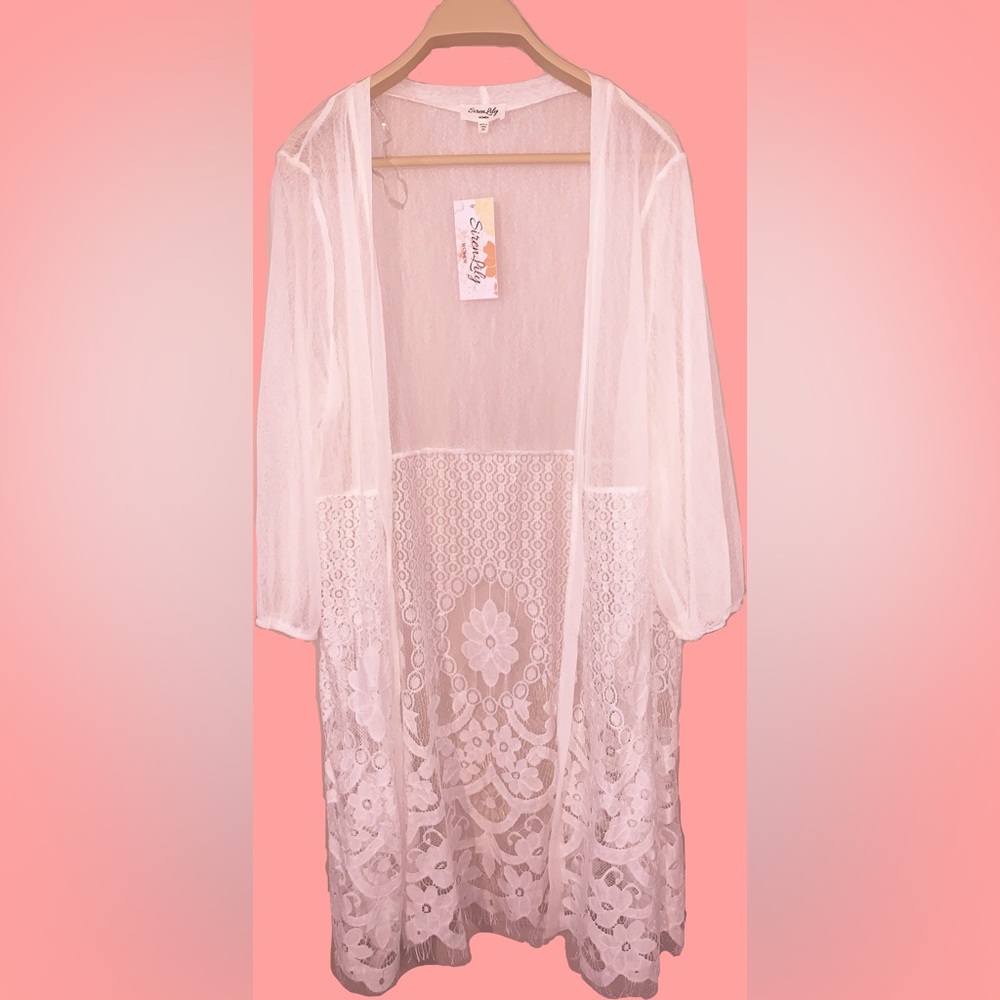 Siren Lily White Lace Cover Up